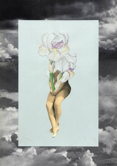 Original Dada Floral Collage by Natalia Lewandowska