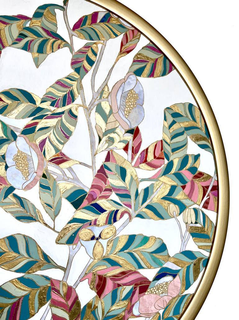 Original Art Deco Botanic Painting by Natalia Lewandowska
