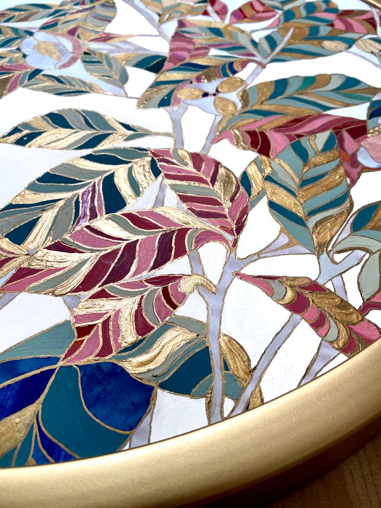 Original Art Deco Botanic Painting by Natalia Lewandowska