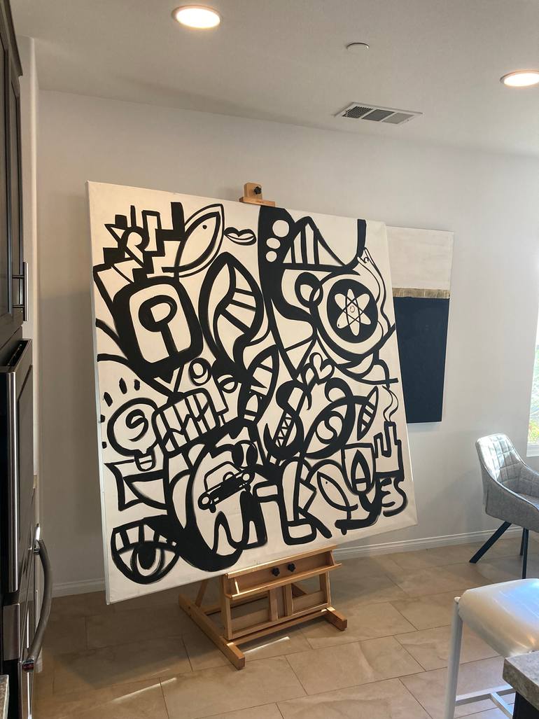 72x72 Large Original Art Painting Ships Rolled Painting by Robert