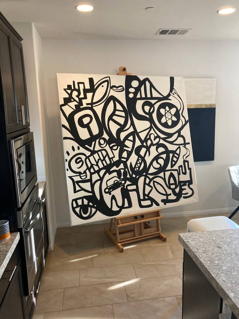 72x72 Large Original Art Painting Ships Rolled Painting by Robert