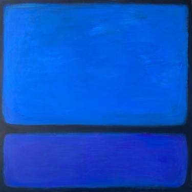 Deep Blue Ocean Rothko style Modern Mid Century 48x48 thumb