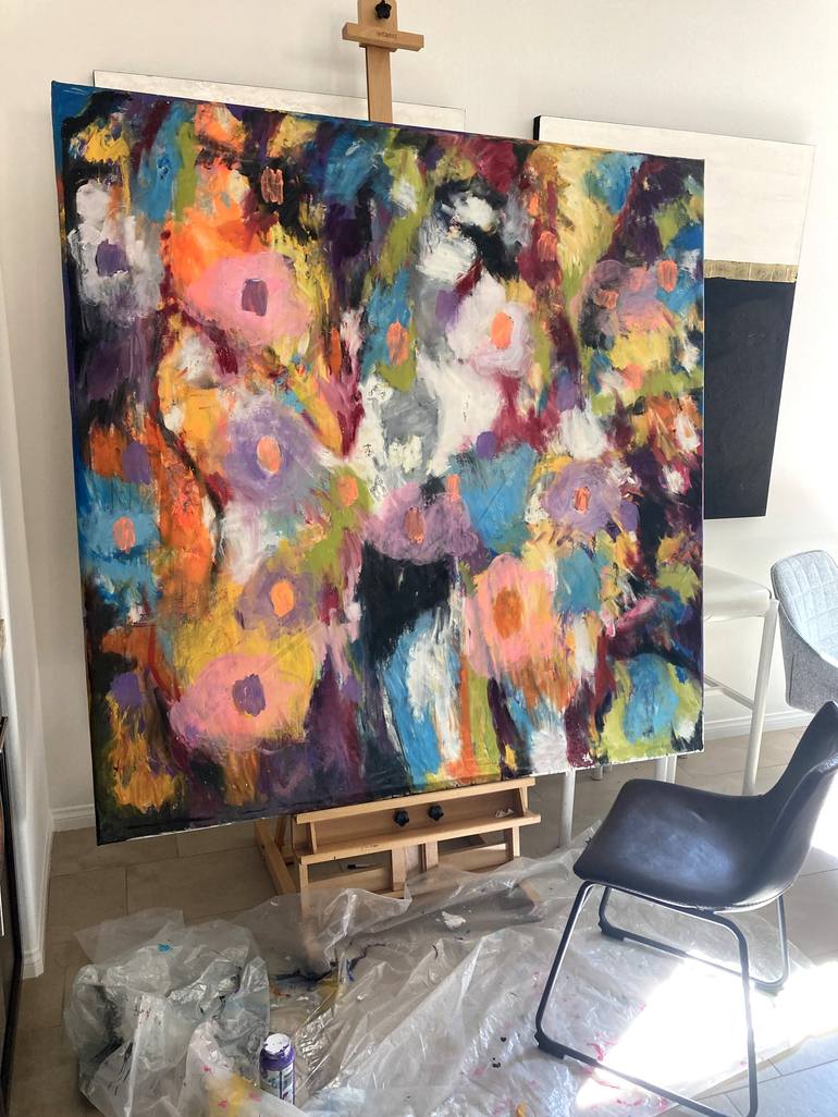 Original Abstract Expressionism Floral Painting by Robert Erod