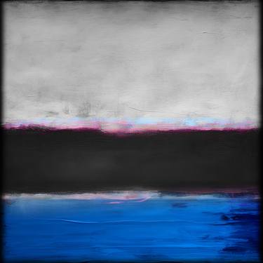 60x60 Huge Rothko Inspired Deep Thoughts Sunset in Blue thumb