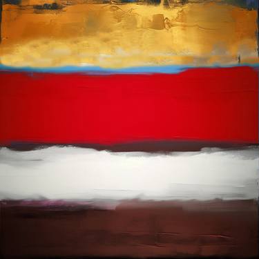 Mocha Red Sunrise Rothko style painting 48x48 thumb