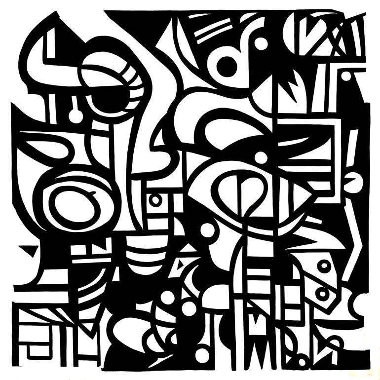 Jazzy Graffiti Huge Gallery Stretched 70x70 Painting by Robert Erod ...