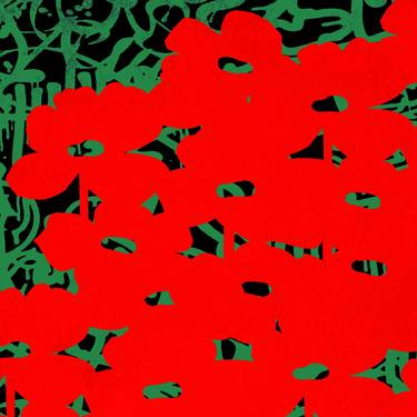 RED Flat 54x54 Gallery Wrap NYC Poppies Robert R Signed edition thumb