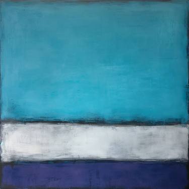 2024 Aqua Blue Modern Mid Century Custom Piece Painting thumb