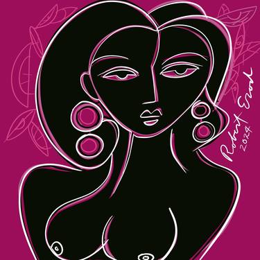 Sale ! Female nudes 3 - Ink on canvas  wrap Giclee - thumb