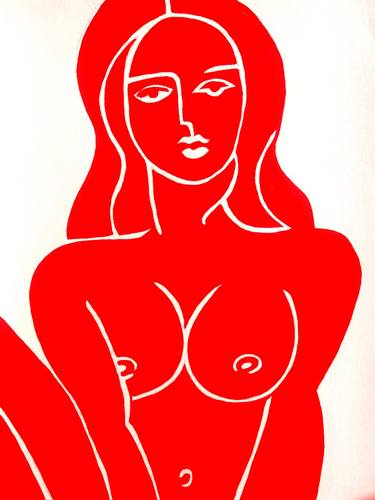 Lady in Red Masterpiece Female Nude Original thumb