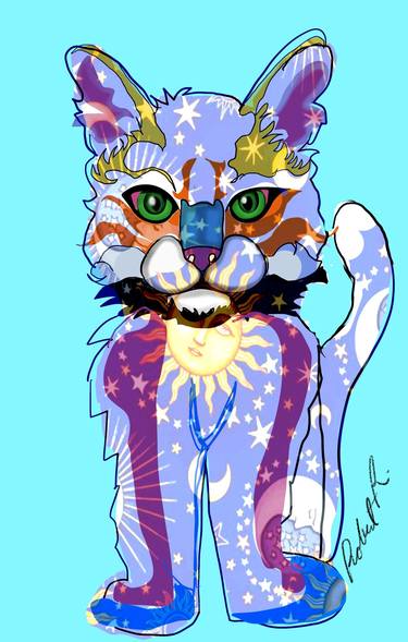 Original Contemporary Cats Digital by Robert Erod
