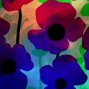 Original Pop Art Floral Digital by Robert Erod