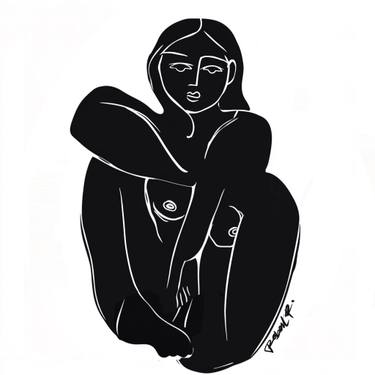 Original Abstract Nude Mixed Media by Robert Erod