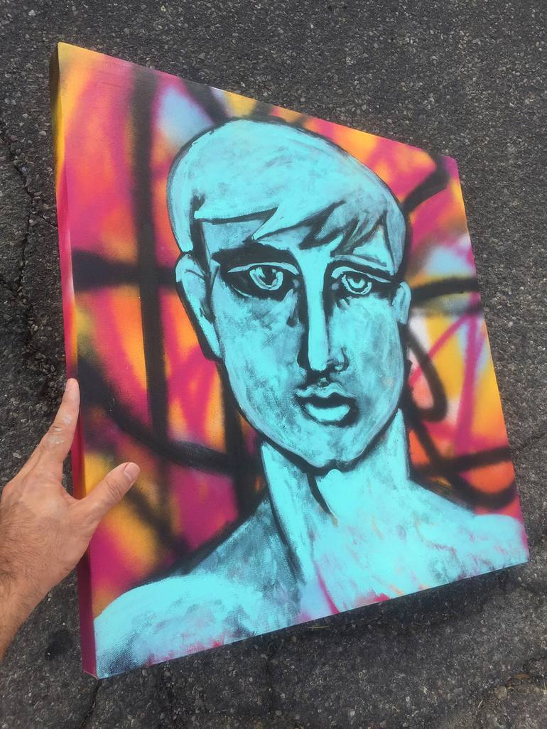 Original Abstract Portrait Painting by Robert Erod