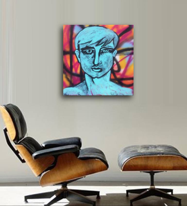 Original Abstract Portrait Painting by Robert Erod