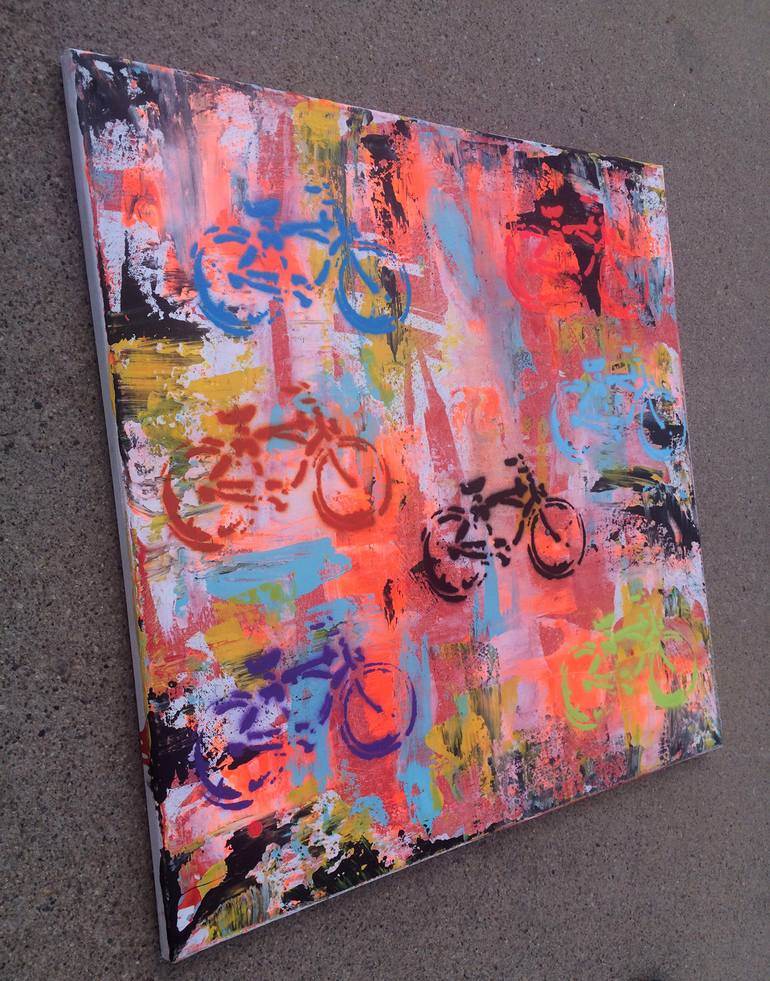 Original Abstract Bike Painting by Robert Erod