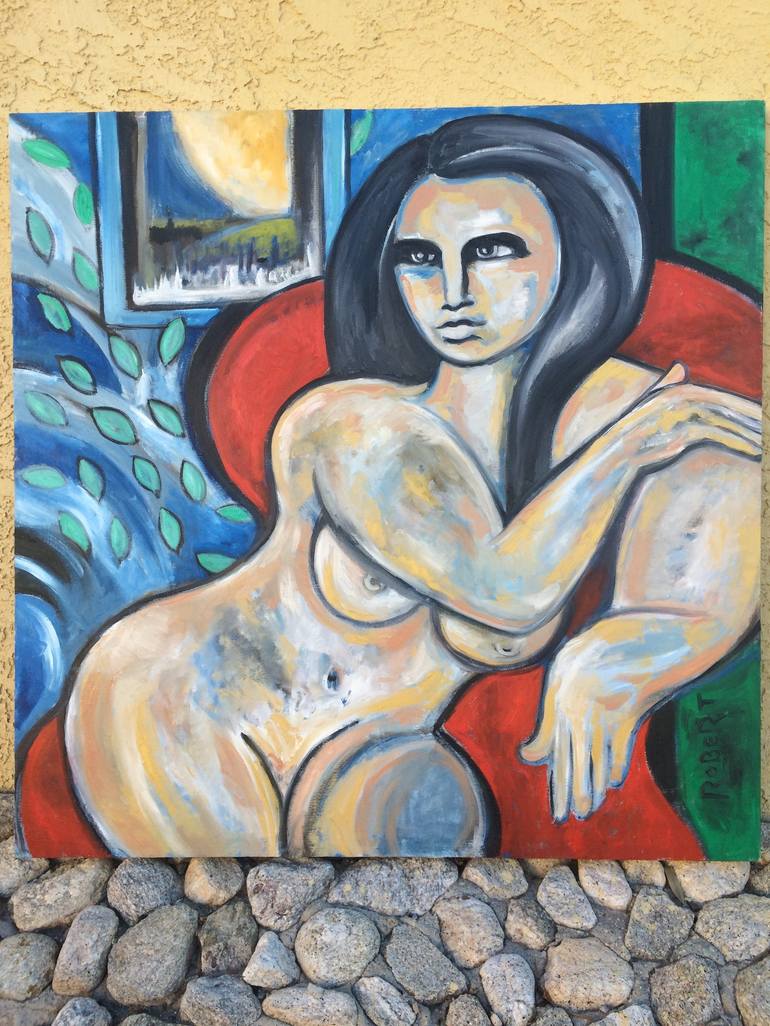 Original Abstract Nude Painting by Robert Erod