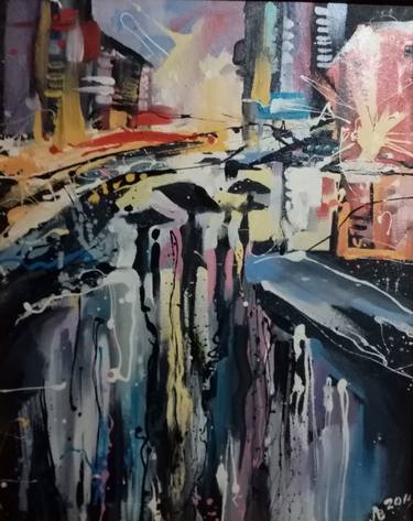 Print of Abstract Expressionism Cities Paintings by Valeriia Leventsova