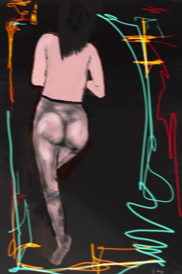 Original Abstract Nude Digital by Rex Maurice Oppenheimer