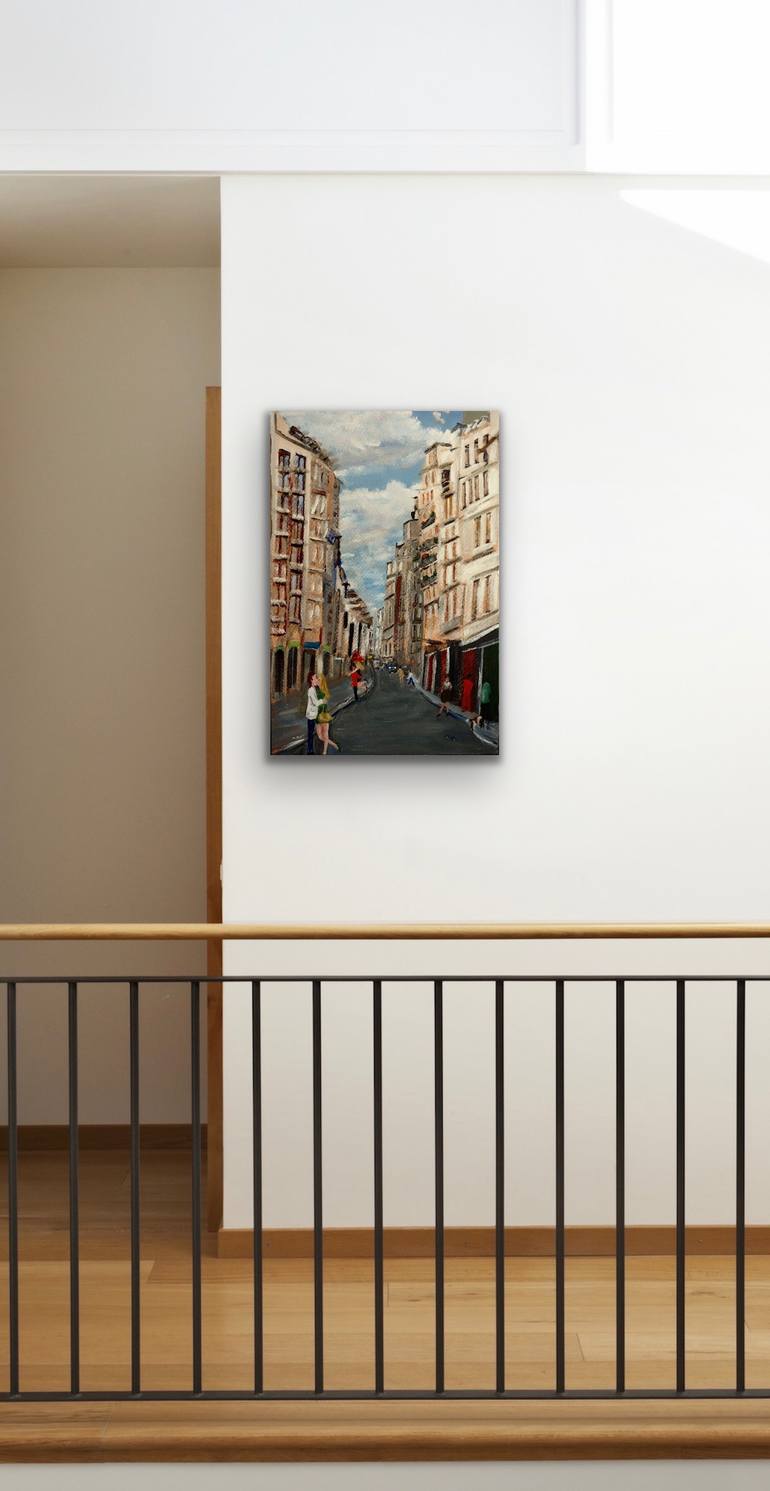 Original Abstract Cities Painting by Rex Maurice Oppenheimer
