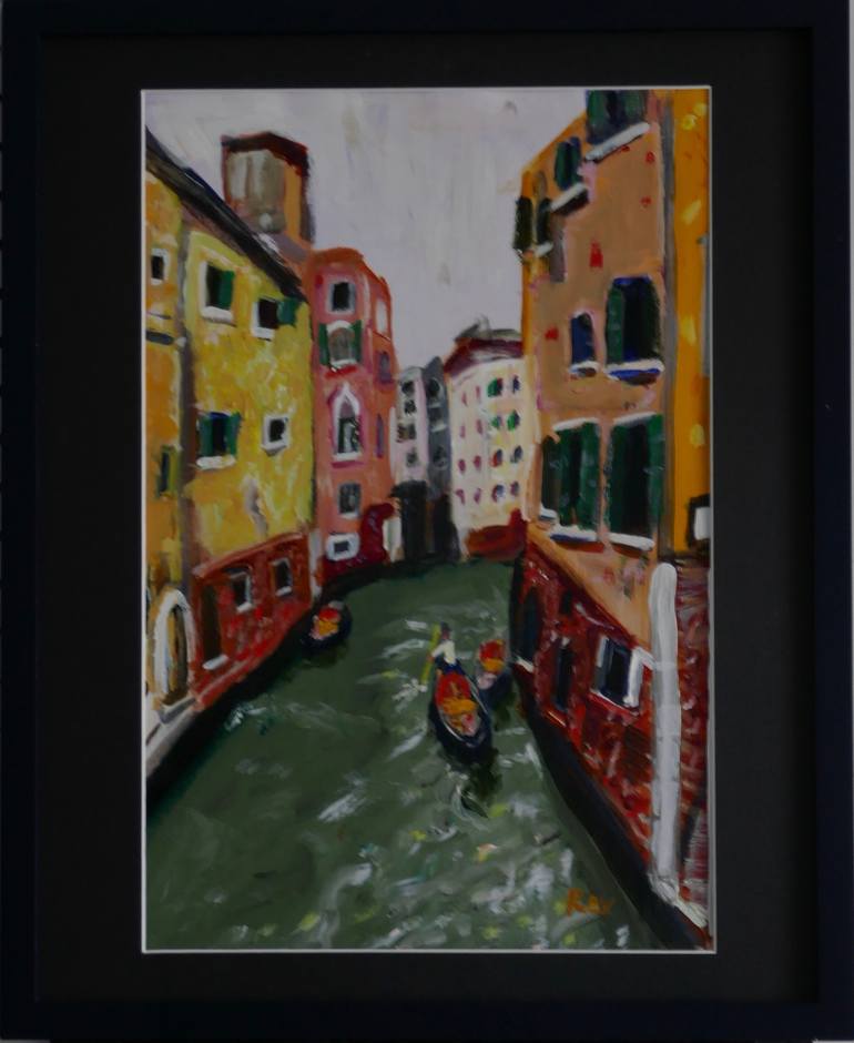 Original Abstract Cities Painting by Rex Maurice Oppenheimer