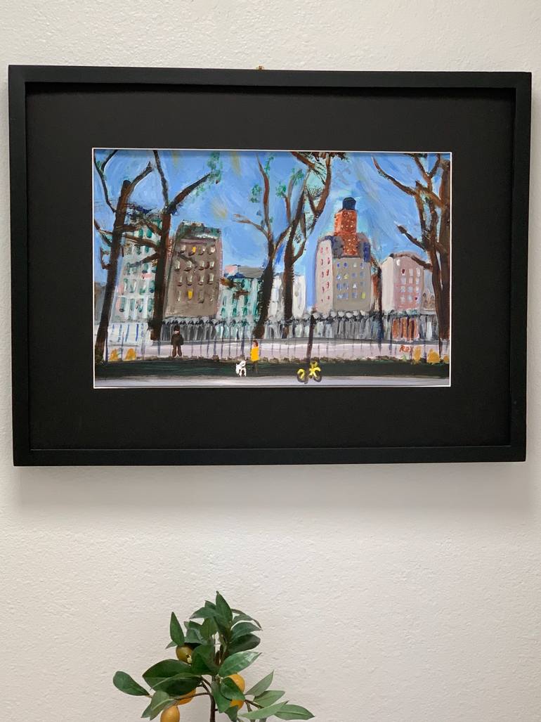 Original Abstract Cities Painting by Rex Maurice Oppenheimer