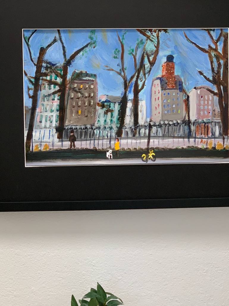 Original Abstract Cities Painting by Rex Maurice Oppenheimer