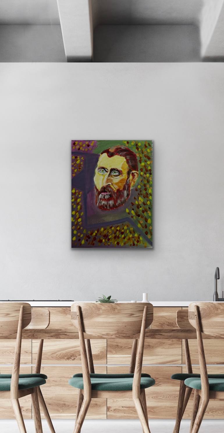 Original Abstract Portrait Painting by Rex Maurice Oppenheimer