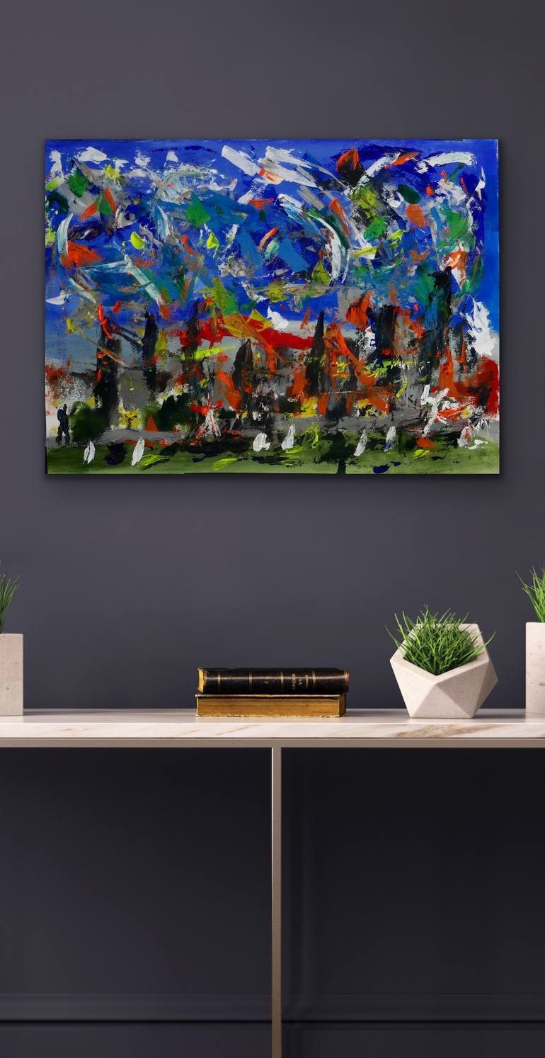 Original Abstract Expressionism Abstract Painting by Rex Maurice Oppenheimer