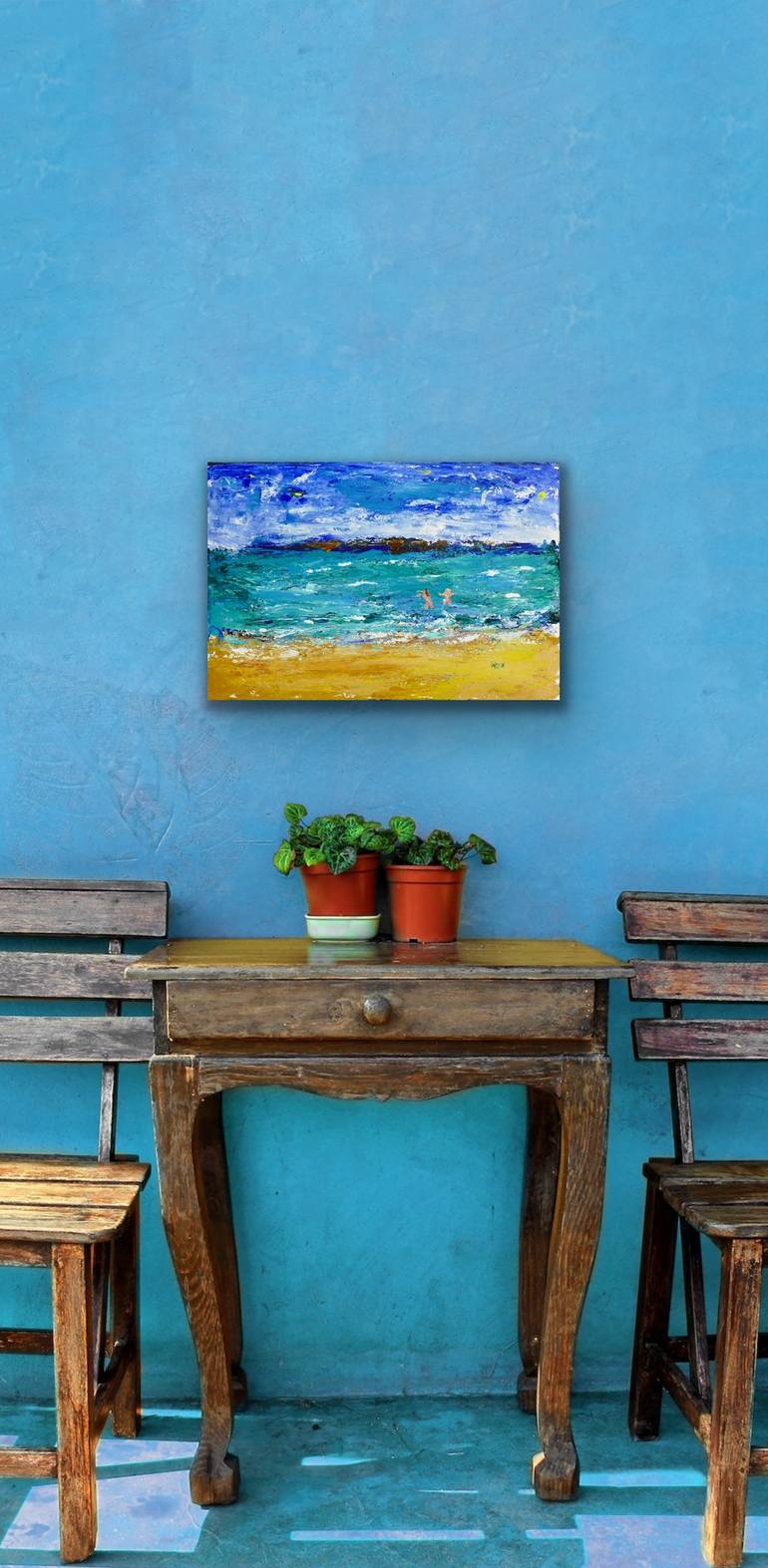 Original Abstract Seascape Painting by Rex Maurice Oppenheimer