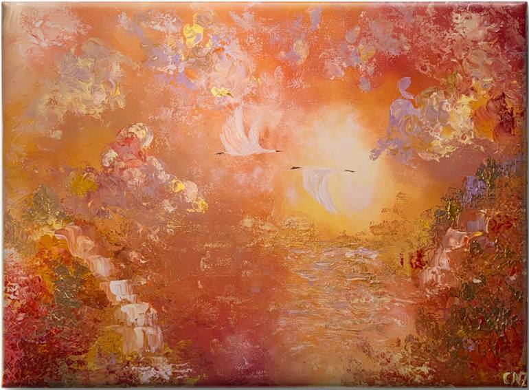 Original Abstract Painting by Ceyda Zaim | Abstract Art on Canvas | The Anatomy of a Sunset