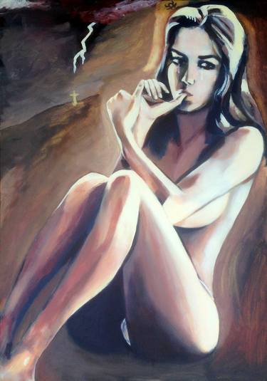 Original Expressionism Erotic Paintings by Nacht MAHR