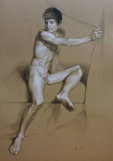 Original Figurative Nude Drawings by Kendric Tonn