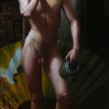 Composition in Brass and Red (with standing male nude) by Kendric Tonn