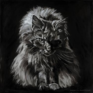 Print of Realism Cats Paintings by Christine Montague
