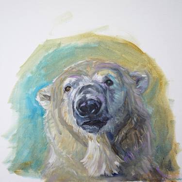 Polar Bear Portrait Oil Study 2 thumb