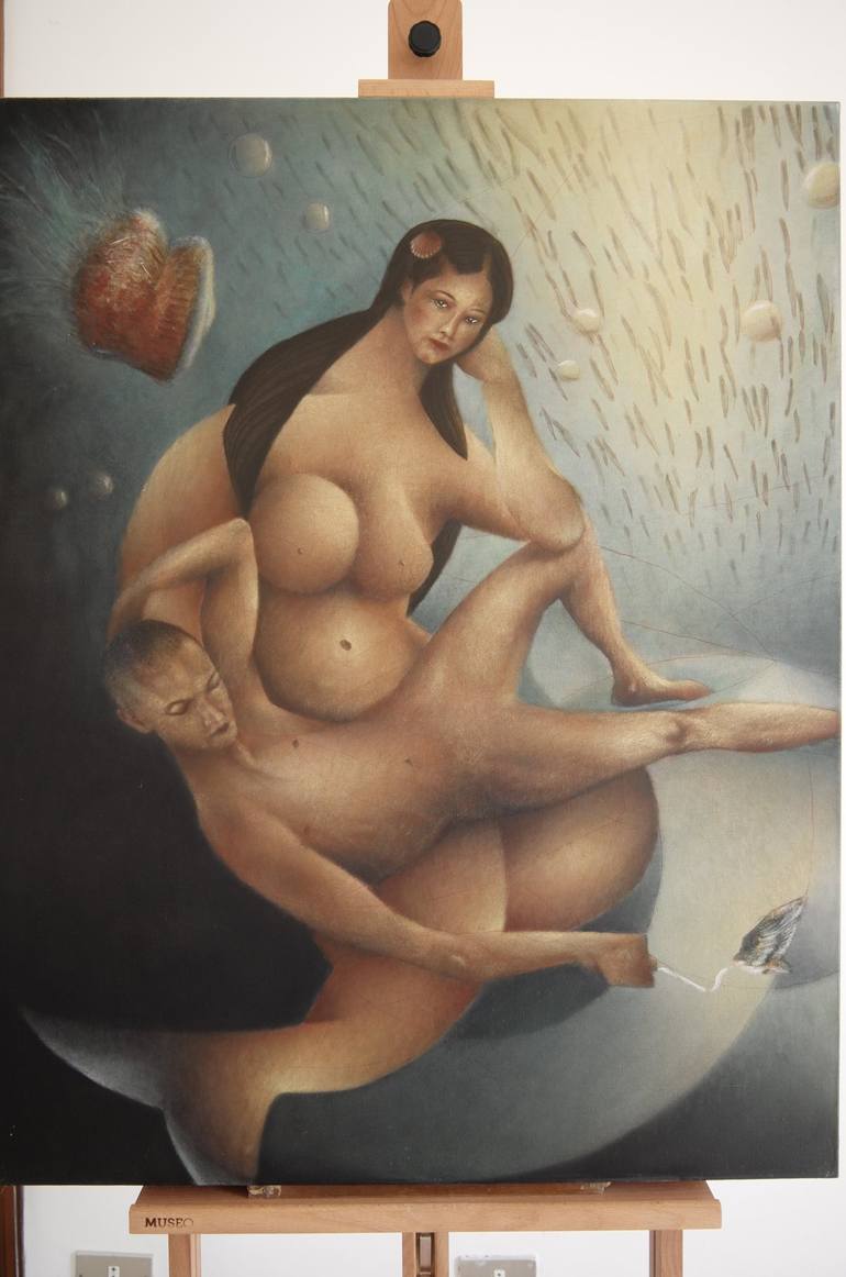 Original Figurative Nude Painting by Davide Filippo Ceccarossi
