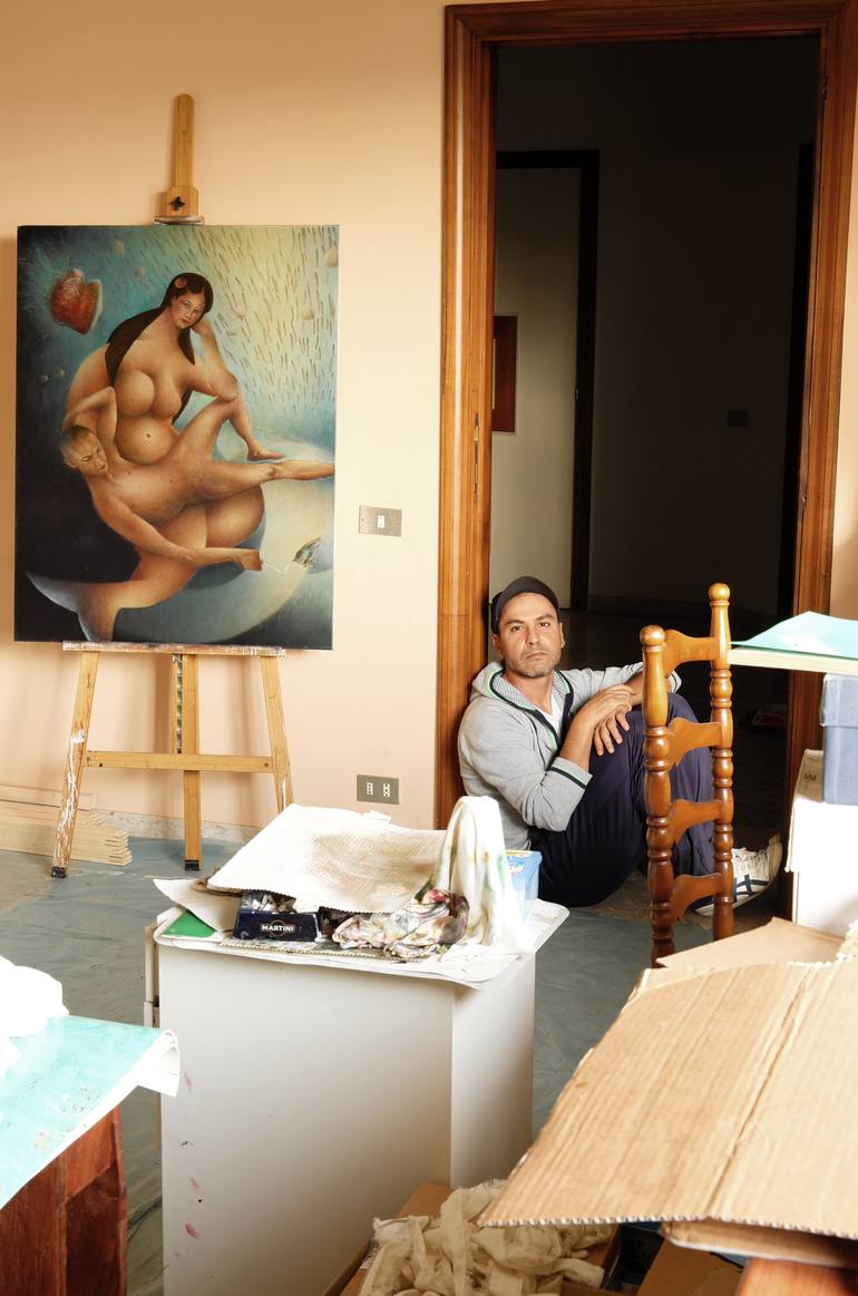 Original Figurative Nude Painting by Davide Filippo Ceccarossi