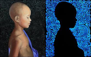 Original Surrealism Children Paintings by F man