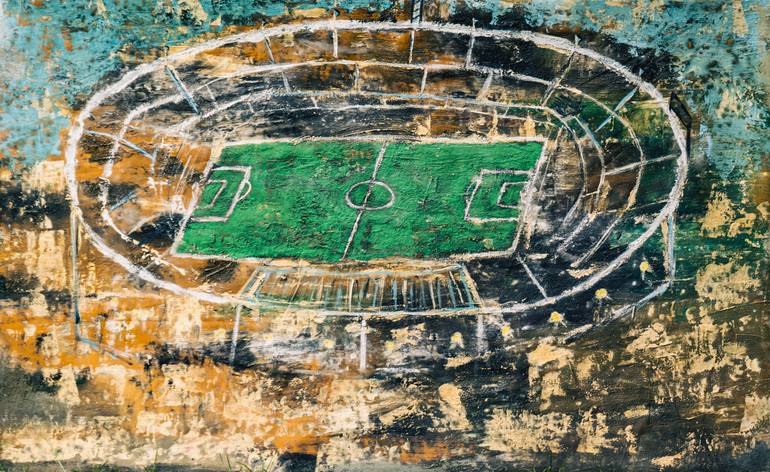 Original Architecture Painting by Diego Souza  Abstract Expressionism Art on Canvas  Centenario