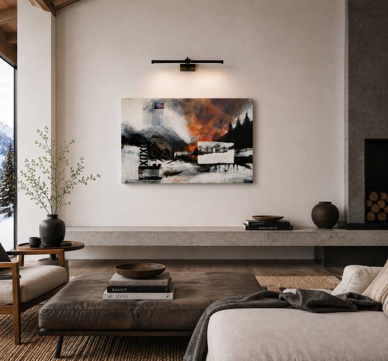 Original Abstract Landscape Mixed Media by David Buetsche