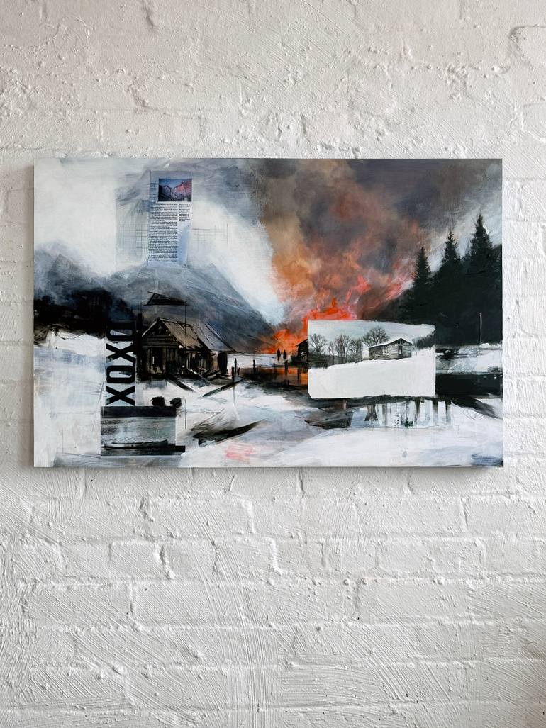 Original Abstract Landscape Mixed Media by David Buetsche