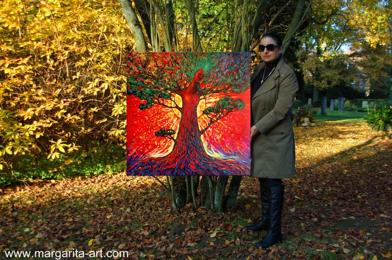 Original Surrealism Tree Painting by Margarita Kriebitzsch