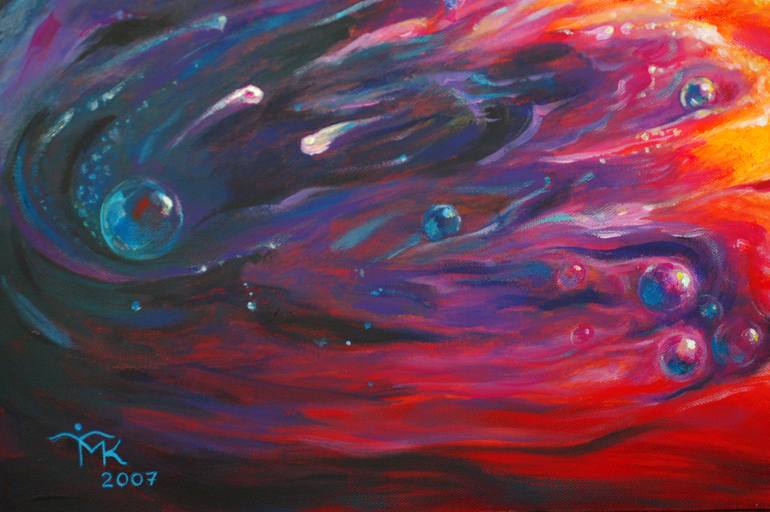 Original Abstract Expressionism Fantasy Painting by Margarita Kriebitzsch