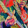 Original acrylic painting with neon pigments. No watermark on the original. Bright neon colors in daylight.