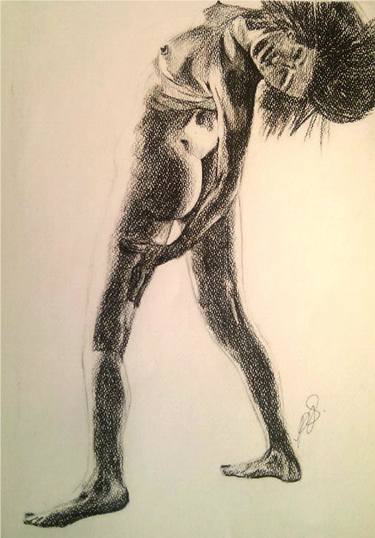 Original Realism Nude Drawings by Paula Steffensen