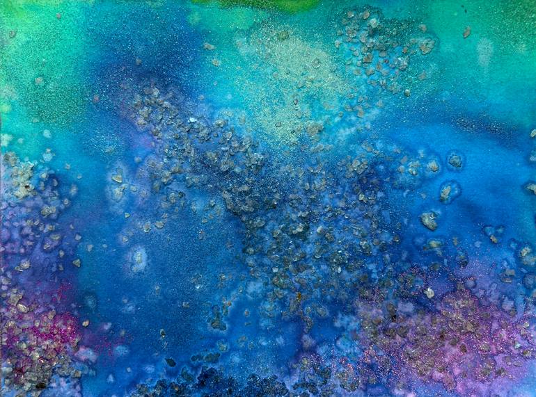 Original Water Painting by Roselle Agles | Abstract Art on Paper | Under The Sea