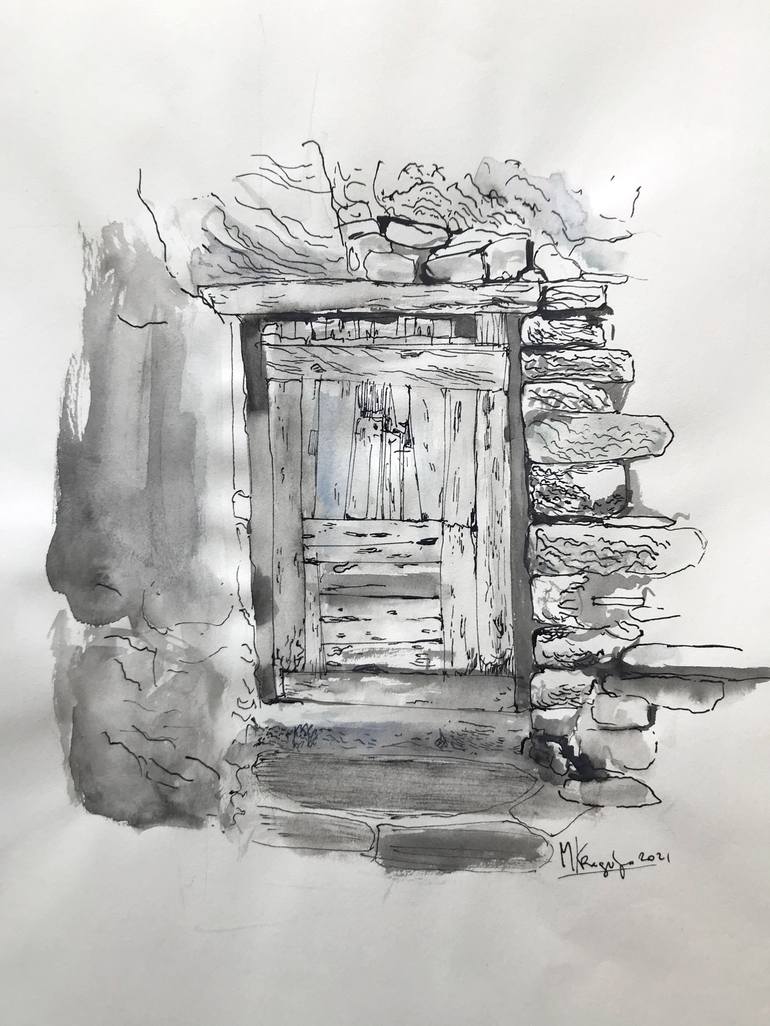 sea_door Drawing by Marko Kraguljac | Saatchi Art