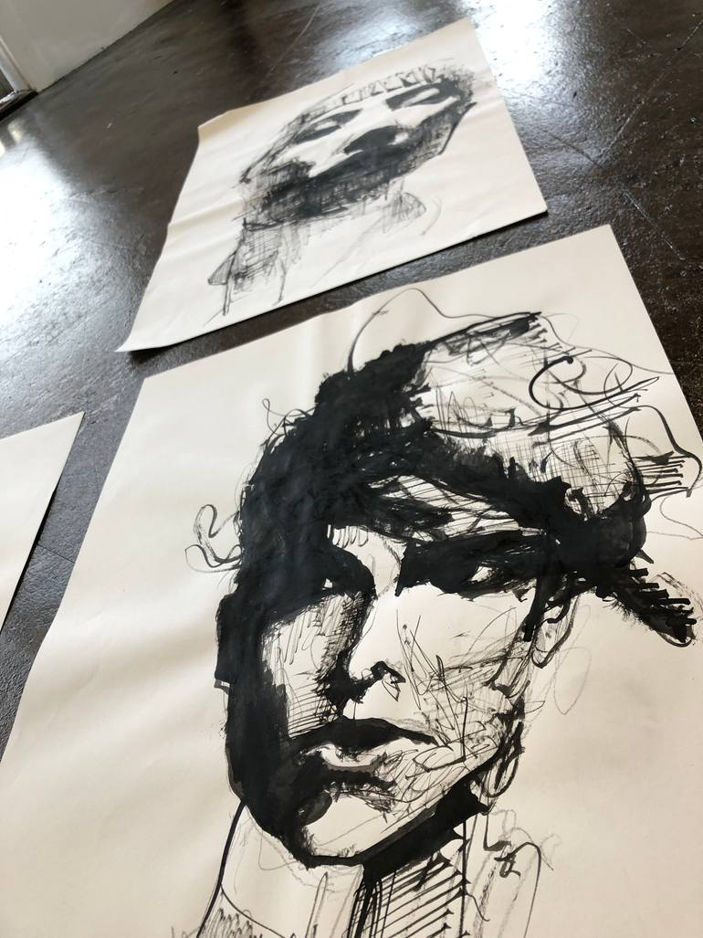 Original Figurative People Drawing by Lee Woodman