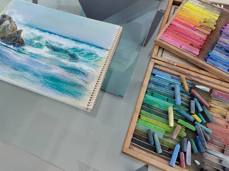 Original Contemporary Seascape Drawing by Kaeko Nakagawa